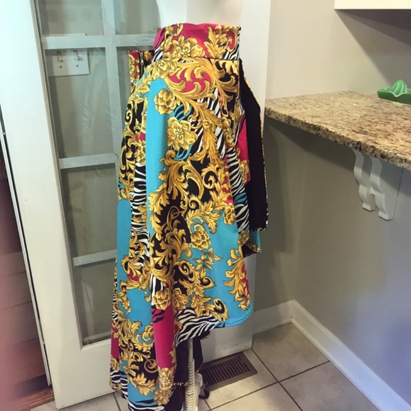 NWT stunning fleur-de-lis ⚜️ animal print overlay maxi skirt - Picture 4 of 15